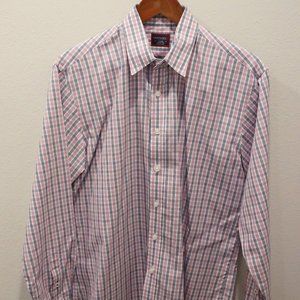 Men's Large Pink Plaid Untuckit Shirt